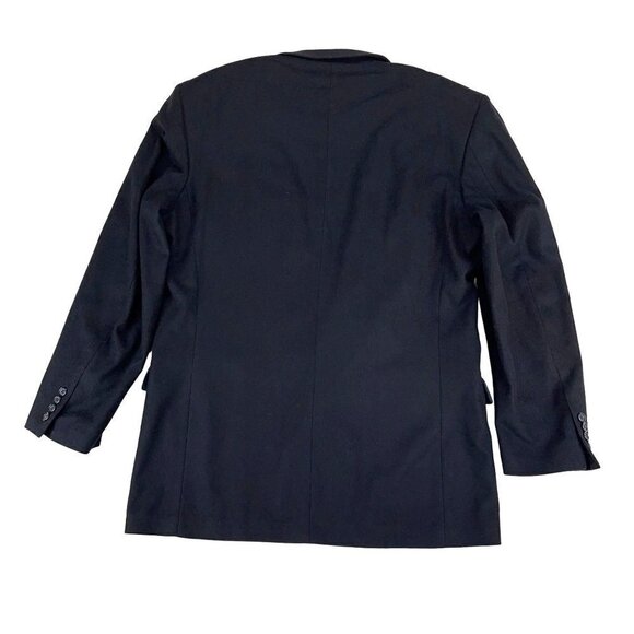 VINTAGE Gianfranco Ruffini SIZE 42L Black Cashmere Blend Double-Breasted Coat - Picture 3 of 6